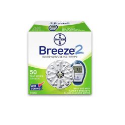 Bayer Breeze 2 Blood Glucose Test Strips  50 strips