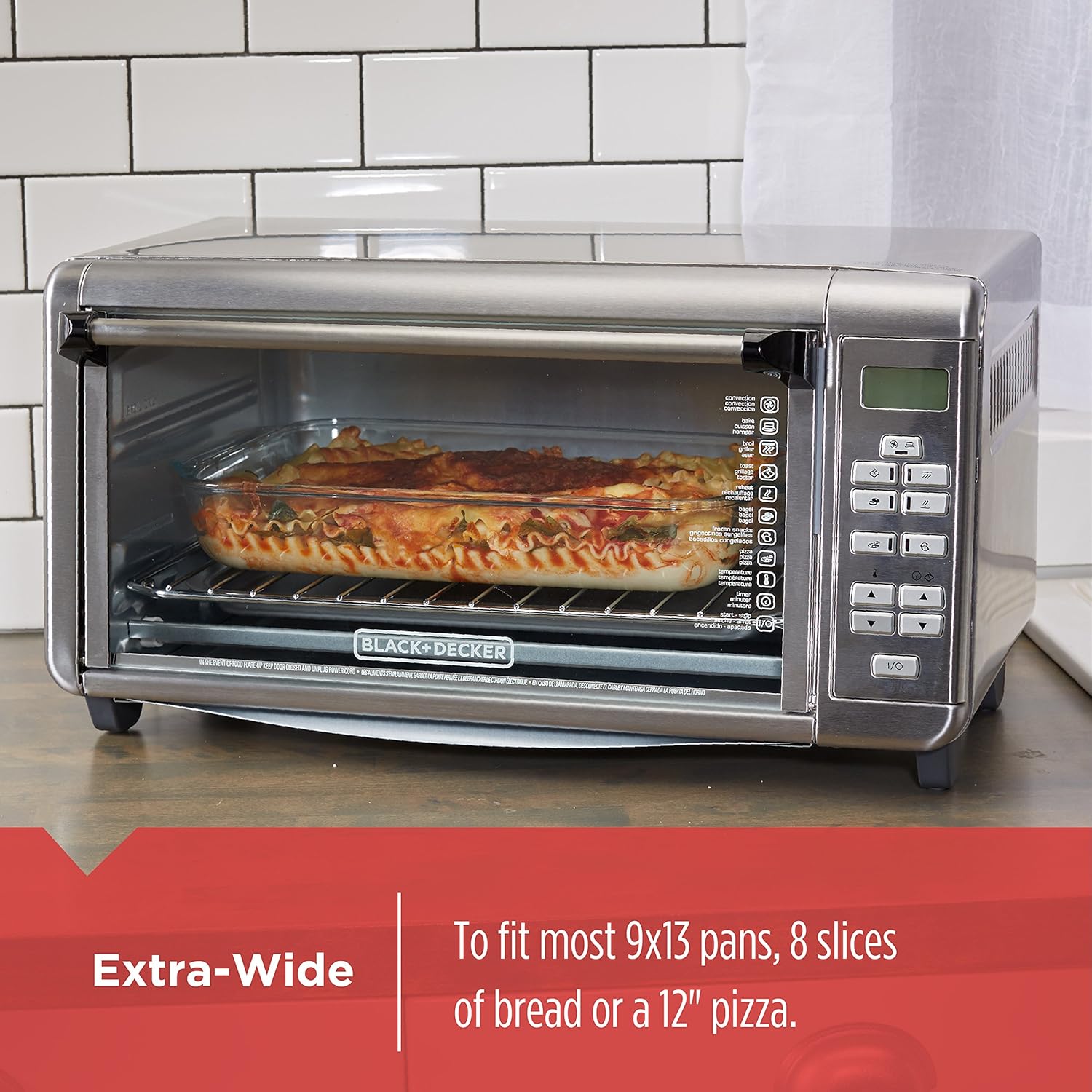 Black+Decker TO3290XSBD Toaster Oven, 8-Slice, Stainless Steel - Image 5