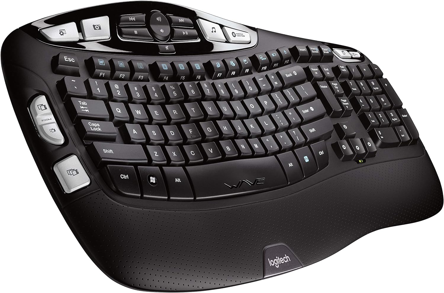 Logitech K350 Wireless Wave Ergonomic Keyboard with Unifying Wireless Technology – Black - Image 2