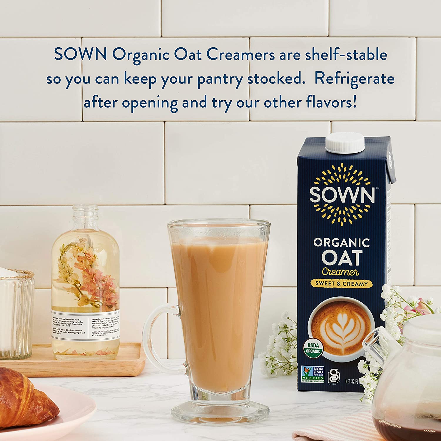 SOWN Organic Oat Creamer Unsweetened – Barista Oat Milk Non Dairy Coffee Creamer – Plant Based, Dairy-Free, Vegan, 0g Added Sugar, Gluten-Free, Non-GMO, Shelf Stable – 32oz (Pack of 6) - Image 25
