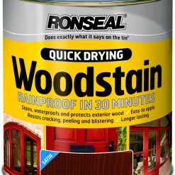 Ronseal QDWST250 250ml Woodstain Quick Dry Satin – Teak