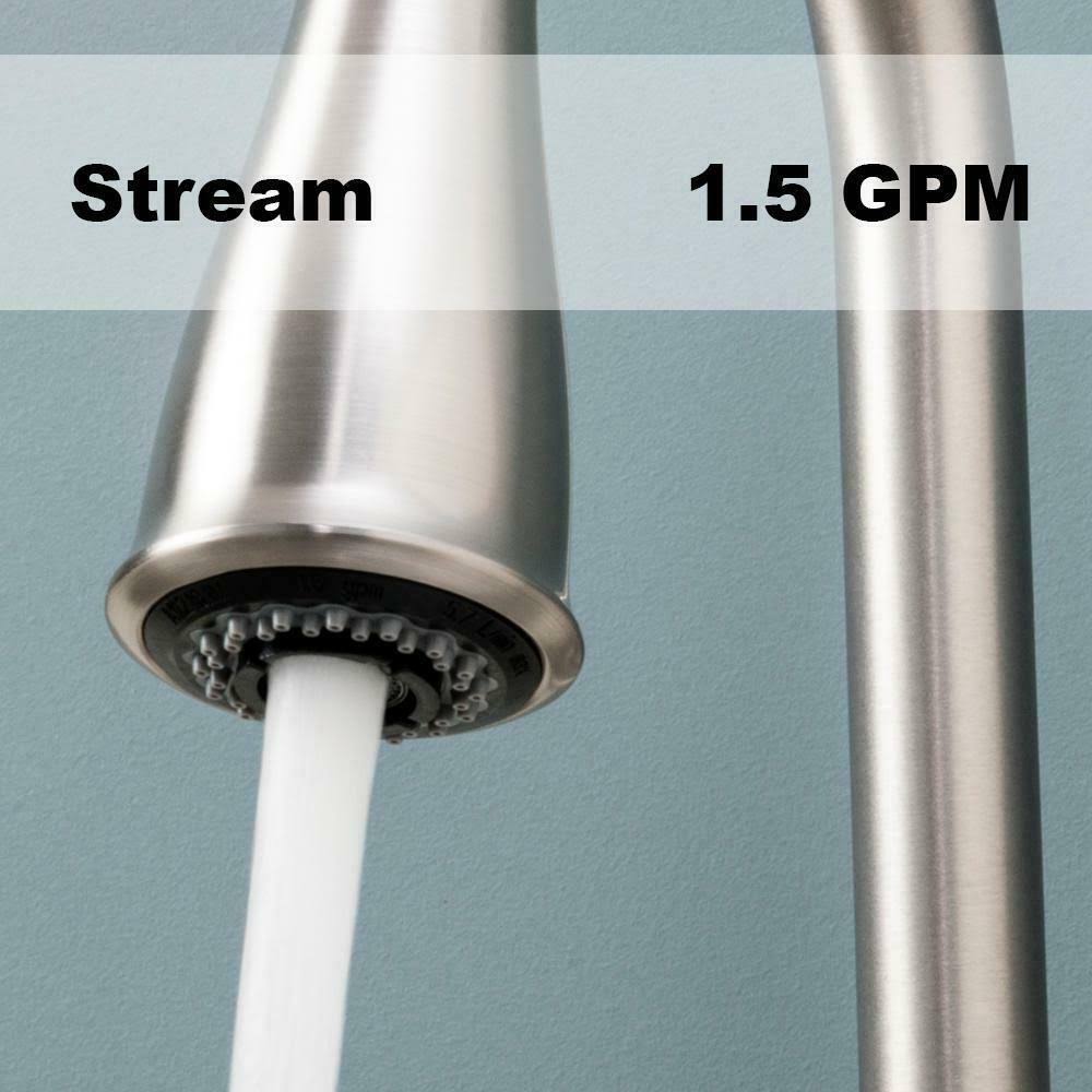 Moen Kaden Single-Handle Pull-Down Sprayer Kitchen Faucet Stainless - Image 8