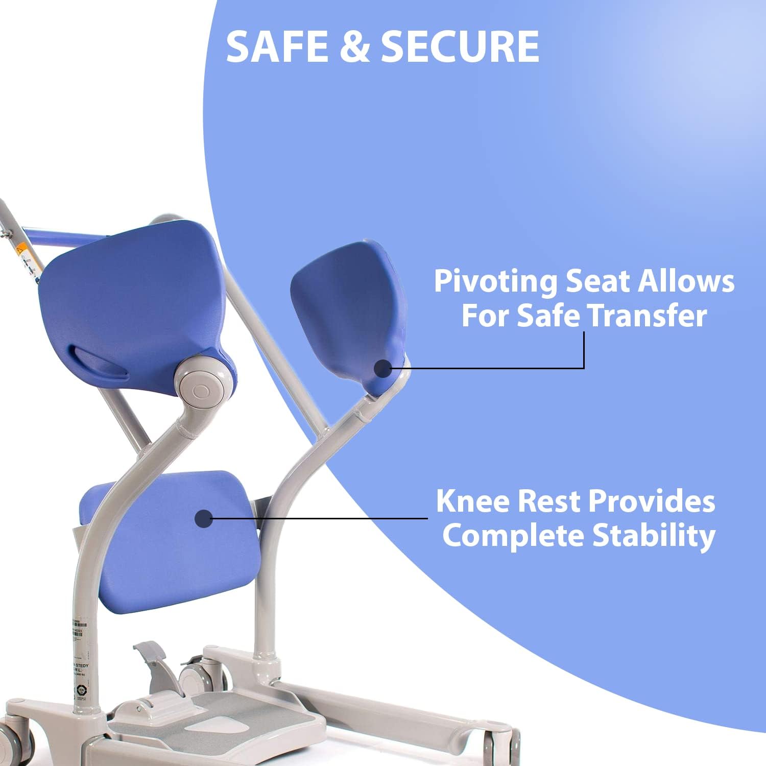 ArjoHuntleigh Sara Stedy Sit to Stand Manual Patient Lift Aid | Fully Assembled Elderly Assistance Products | Holds up to 400 Pounds | Intended for Users 4’11 – 6’6 - Image 4