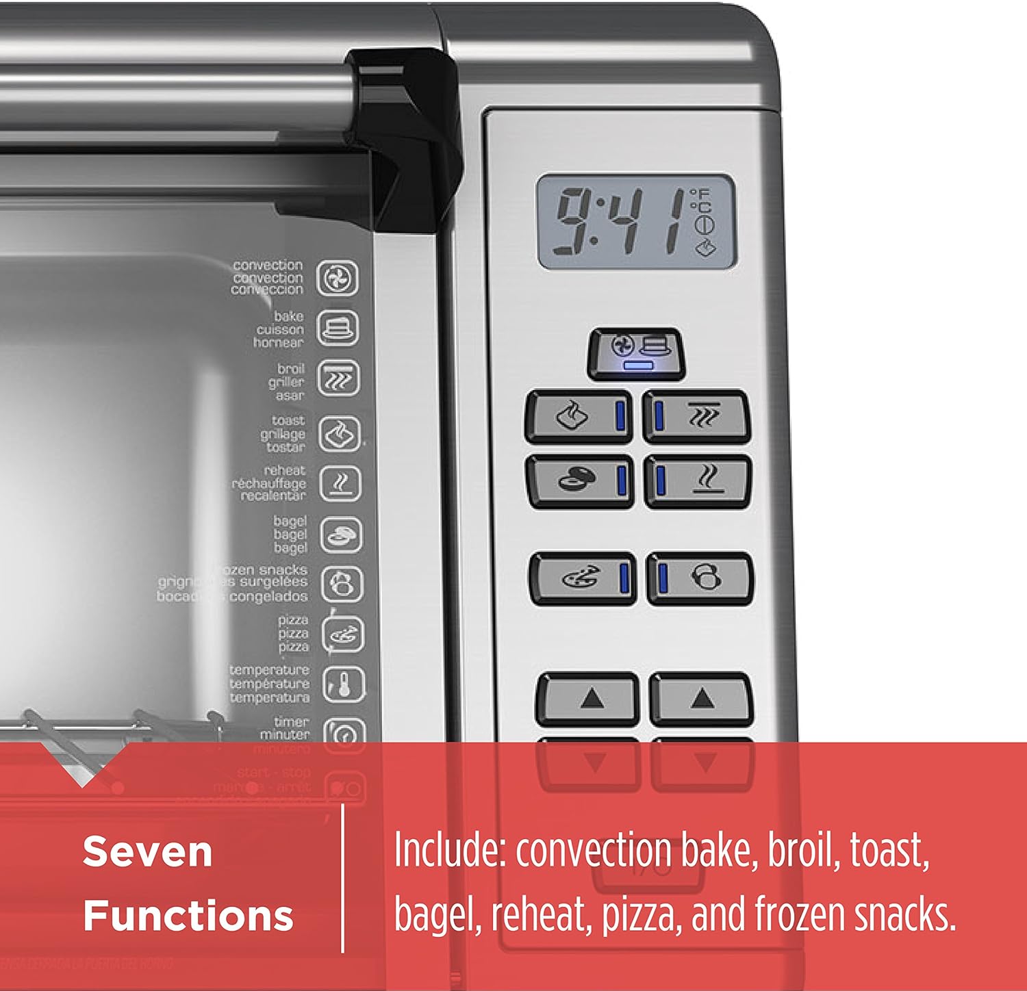 Black+Decker TO3290XSBD Toaster Oven, 8-Slice, Stainless Steel - Image 2