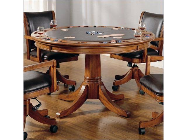 Hillsdale Furniture Parkview Round Game Table, Medium Brown Oak - Image 4