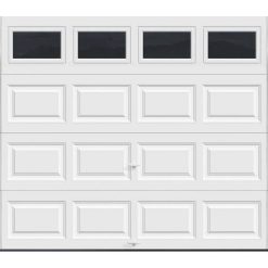 Clopay Classic Collection 9 ft. x 7 ft. 6.5 R-Value Insulated White Garage Door with Plain Window 111379