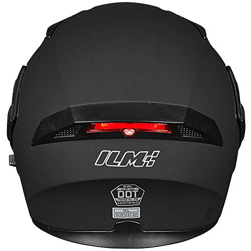 ILM Motorcycle Dual Visor Flip up Modular Full Face Helmet DOT 6 Colors Model 902 - Image 71